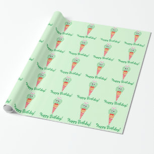 Soda Jerk Ice Cream Cone with Mint Chocolate Chip Wrapping Paper