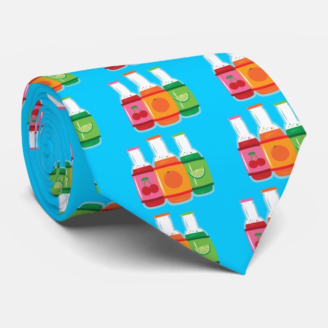 Soda Pop Bottles Tie (Rolled)