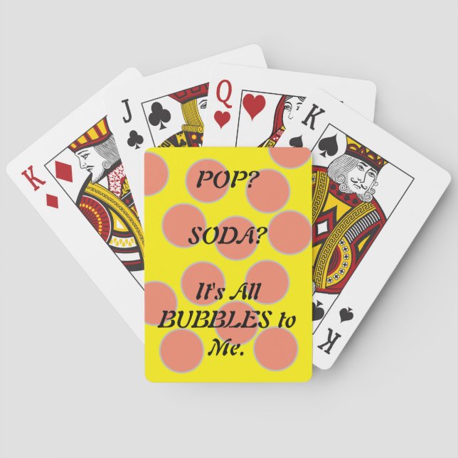 Soda pop bubbles playing cards (Back)