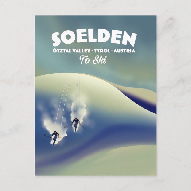 Soelden, Ötztal Valley, Tyrol, Austria Ski Postcard (Front)