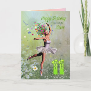 Soeur 11 ans, carte d'anniversaire fée fée