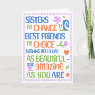 Soeur Anniversaire, carte pliable 5 x 7