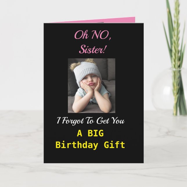 Soeur Anniversaire Funny Mignonne Carte de voeux p (Devant)