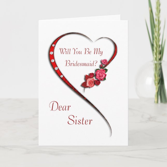 Soeur, Coeur torride invitation de Bridesmaid (Devant)