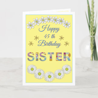 Soeur de lettre de fleurs Carte d'anniversaire per