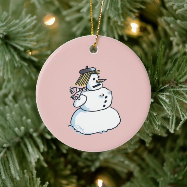 Soeur en céramique rose ornement de Noël (Arbre)