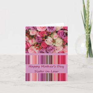 Soeur en droit Bonne carte de rose de la fête des 
