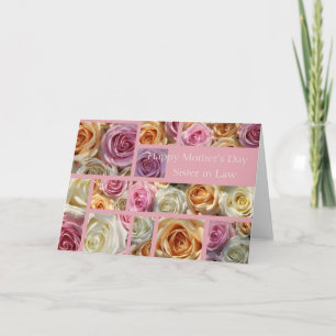 Soeur en droit Bonne carte de rose de la fête des 
