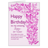 Soeur en droit Papillons d'anniversaire
