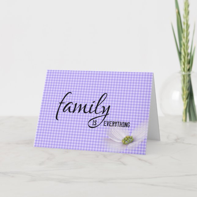 Soeur En Droit Violet En vichy Carte Anniversaire (Devant)