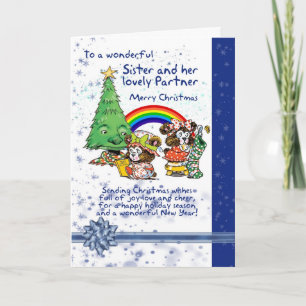 Soeur Et Partenaire Carte De Noël Avec Elfes - Les