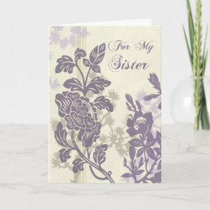 Soeur Florale Violet Bridesmaid Carte de remerciem