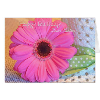Soeur Joyeux Anniversaire Pink Daisy Card