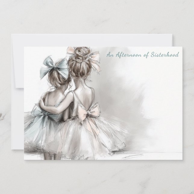 Soeur romantique Thé de jour après-midi Invitation (Devant)