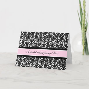 Soeur rose Damask Maid of Honor Invitation