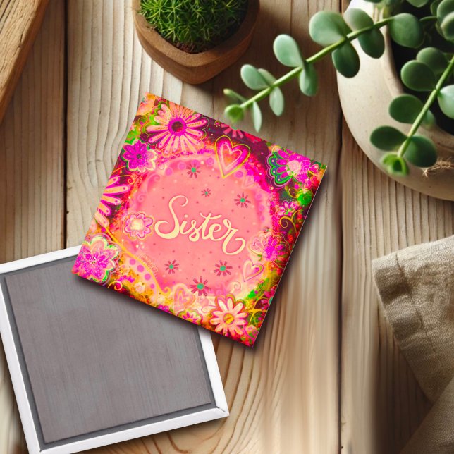 Soeur rose Joli aimant d'inspirété florale (Créateur téléchargé)