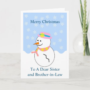 Soeur Snowman Et Carte De Noël De Frère