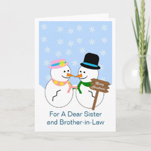 Soeur Snowmen Et Carte De Noël Brother-In-Law