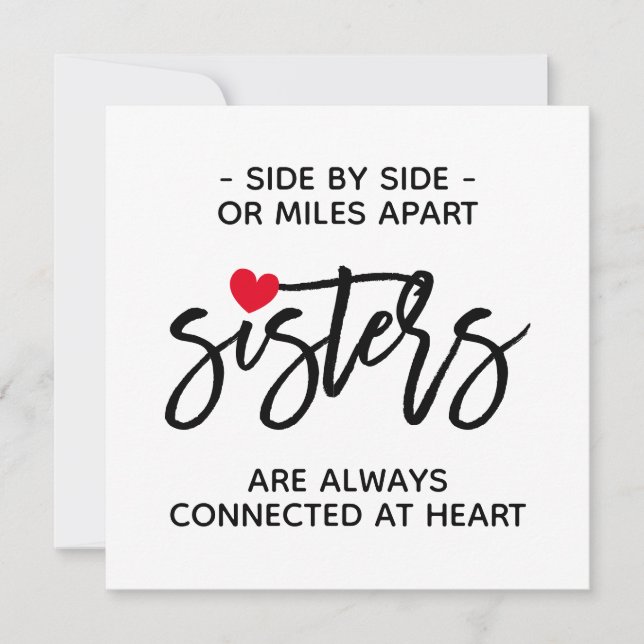 Soeurs Côté Par Côté Connectées À La Carte Coeur (Devant)