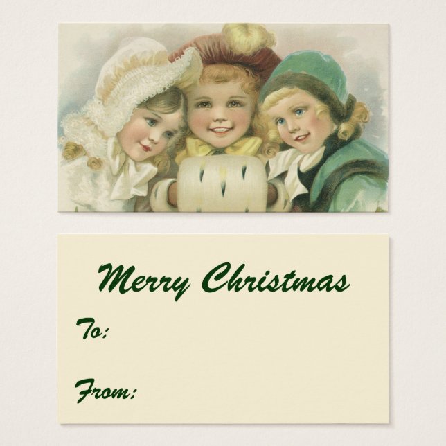 Soeurs de Noël Vintage, Enfants Victoriens (Devant & derrière)