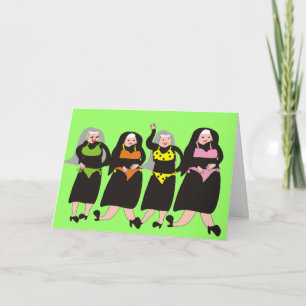 Soeurs portant une carte de voeux de bikinis
