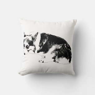 Sofa Curve, Gentle Corgi Throw Pillow