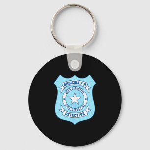 Sofa Detective Badge Funny True Crime Basically A  Keychain