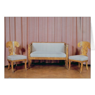 Sofa et deux chaises, bouleau karélien, 1810-20