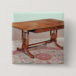 Sofa table with harp legs by Thomas 2 Inch Square Button