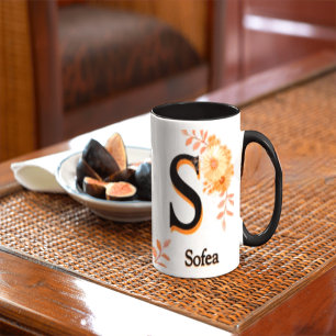 Sofea name Mug – Elegant Letter S Coffee Cup