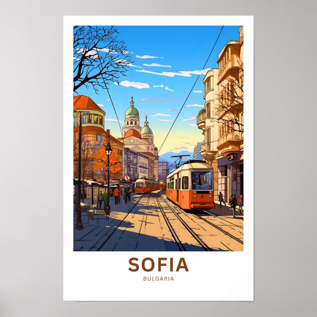 Sofia Bulgaria Travel Print (Front)