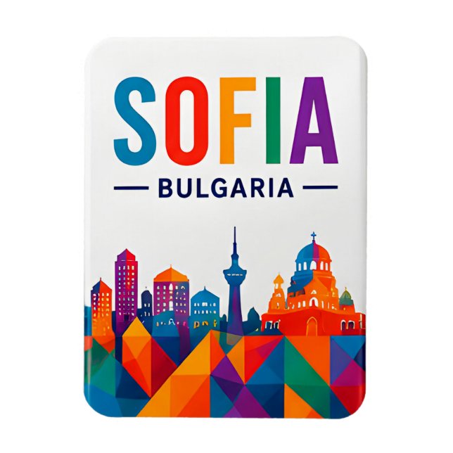 🧲 Sofia Bulgaria Watercolor Skyline Keepsake 🎨 Magnet (Vertical)