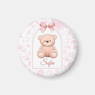 Sofia Custom Pink Teddy Bear Nursery Design Magnet