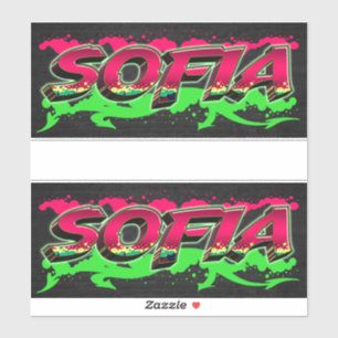 Sofia First Name Graffiti Sticker