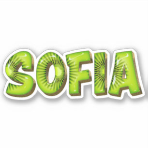 Sofia Name Kiwi Design Sticker