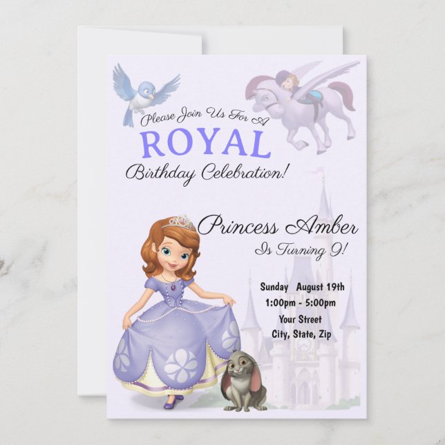 Sofia The First Birthday Invitation (Front)
