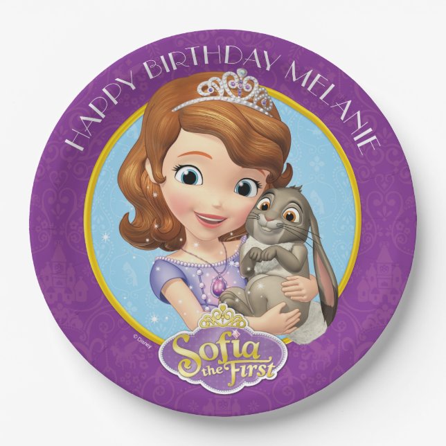 Sofia the First Birthday Paper Plate (Front)