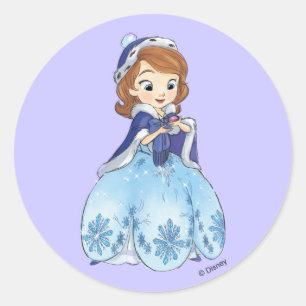 Sofia the First   Sofia's Snowflake Gown Classic Round Sticker