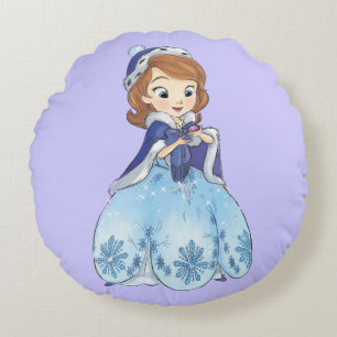 Sofia the First   Sofia's Snowflake Gown Round Pillow