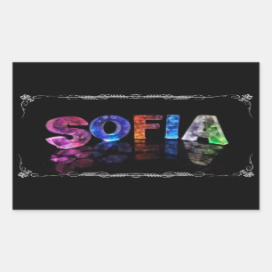 Sofia  - The Name Sofia in 3D Lights (Photograph) Sticker