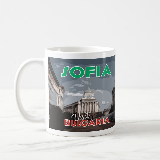 Sofia, Visit Bulgaria I Love Coffee Mug (Left)