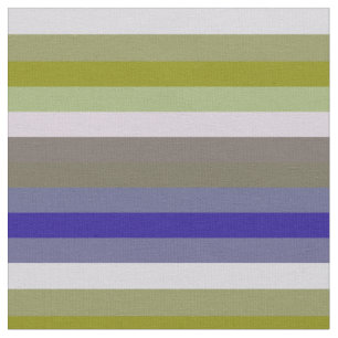 Soft 70s Avocado & Lilac Stripe Pattern Fabric