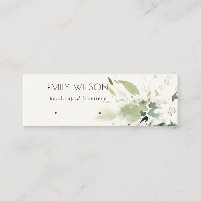 Soft Abstract Floral Earring Hoop Loop Display Mini Business Card (Front)