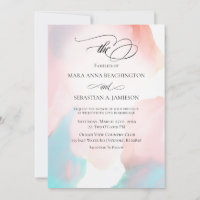 *~* Soft Abstract Watercolor Aqua Coral Wedding