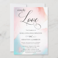 *~* Soft Abstract Watercolor Coral Aqua Wedding