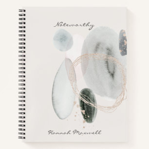 Soft Abstract Watercolor Shapes Personalized Noteb Notebook