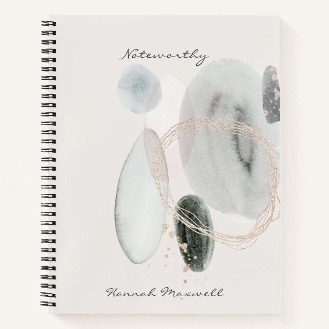 Soft Abstract Watercolor Shapes Personalized Noteb Notebook (Front)