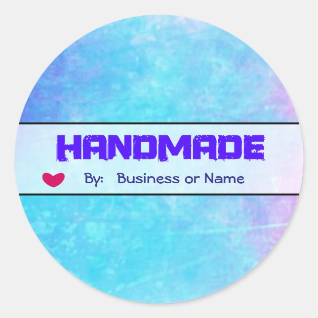 Soft Abstract Watercolors  Handmade Classic Round Sticker (Front)