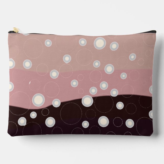 Soft Abstract Waves & Bubbles – Modern Minimalist  Accessory Pouch (Front)