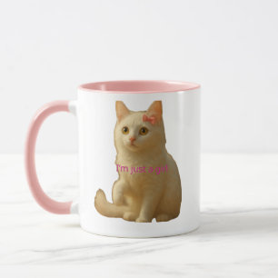 Soft Aesthetic Cat Meme and Coffee Lover Feminine  Mug